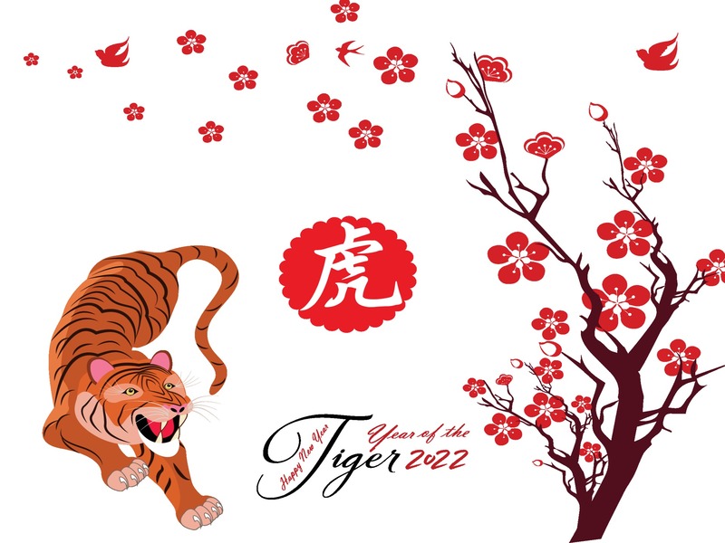Картинка трогательная с китайским годом тигра
