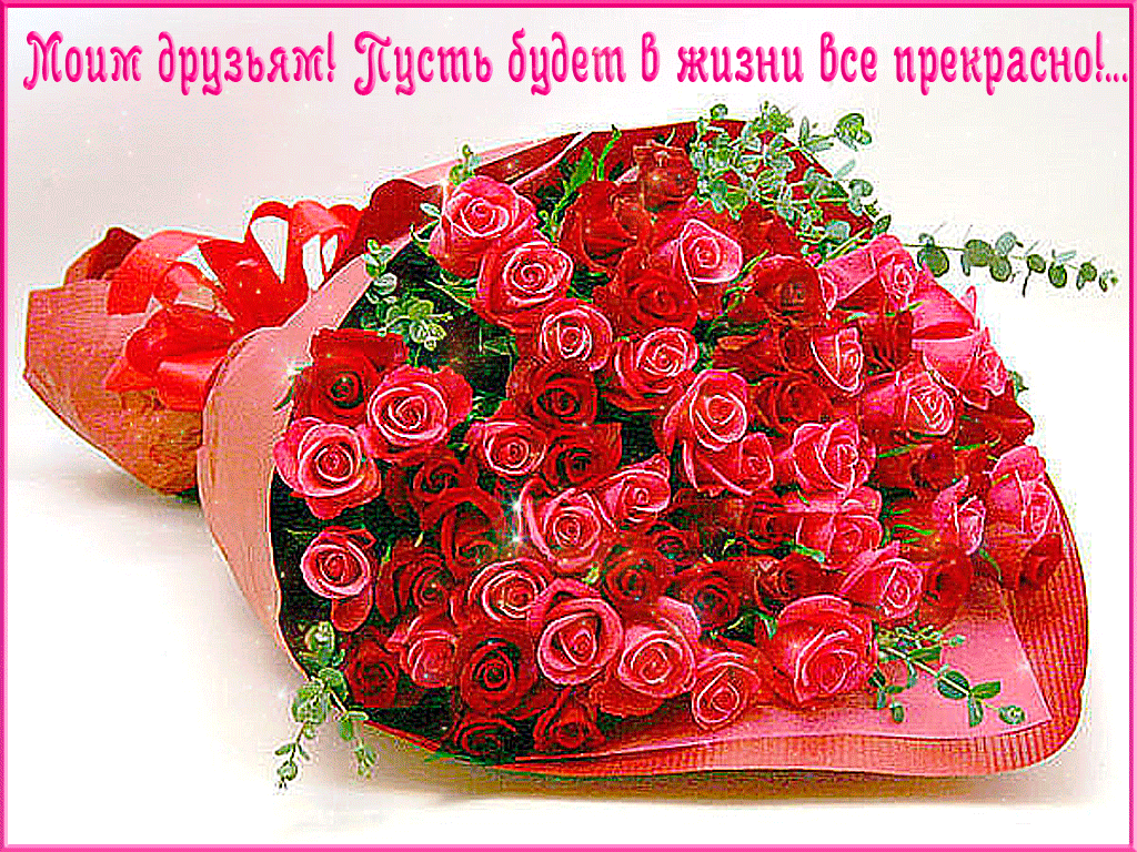 Открытка с красивыми розами и пожеланиями