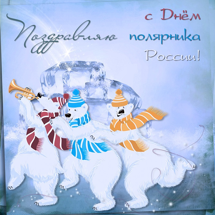 Прикольная поздравительная открытка с днем полярника россии