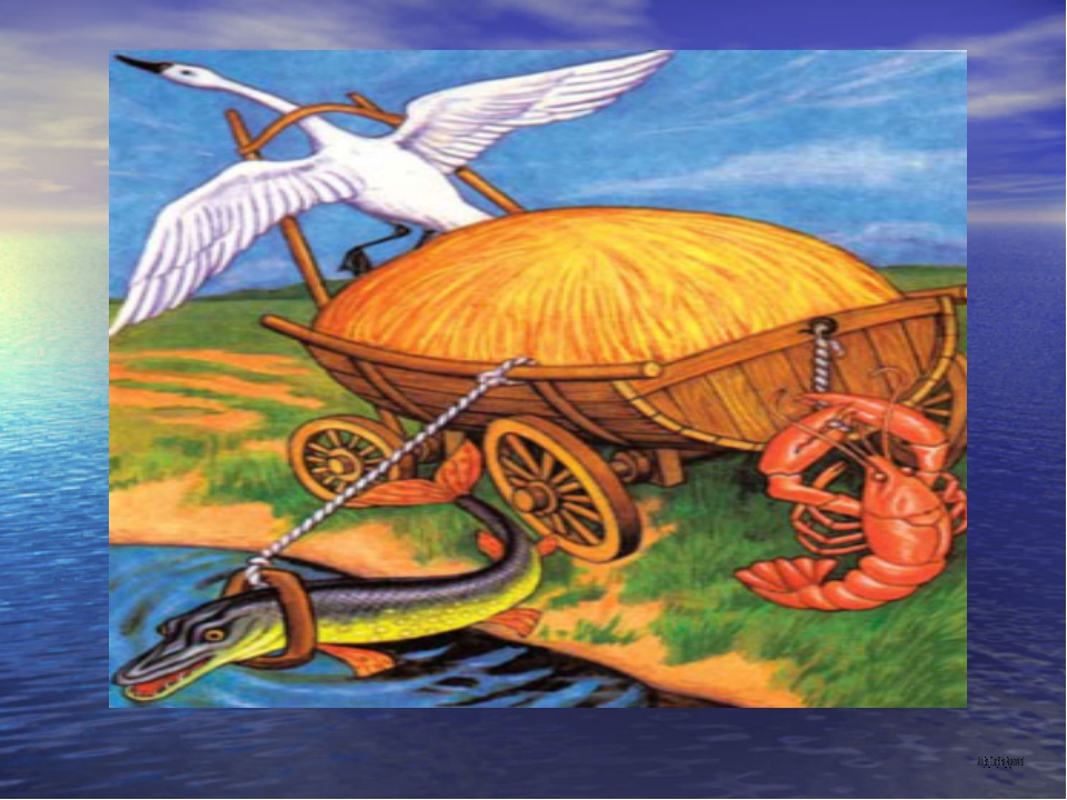 рисунок Крылова лебедь раки щука