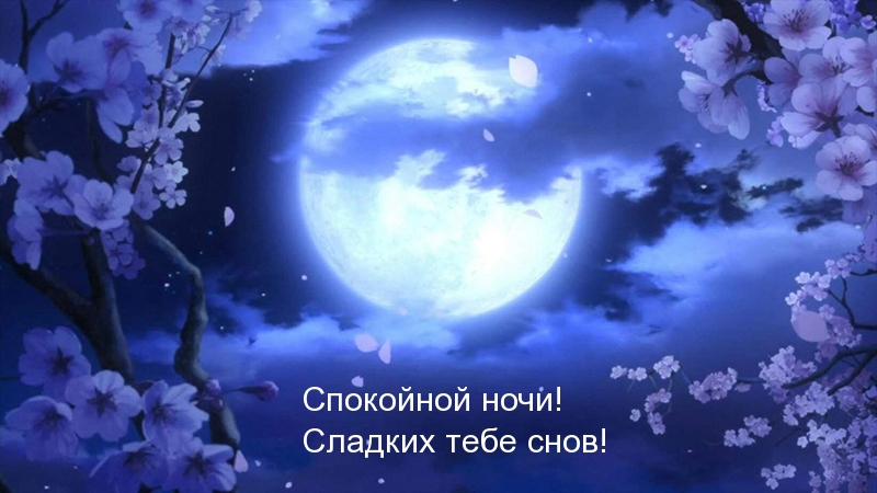 Луна, цветы и облака