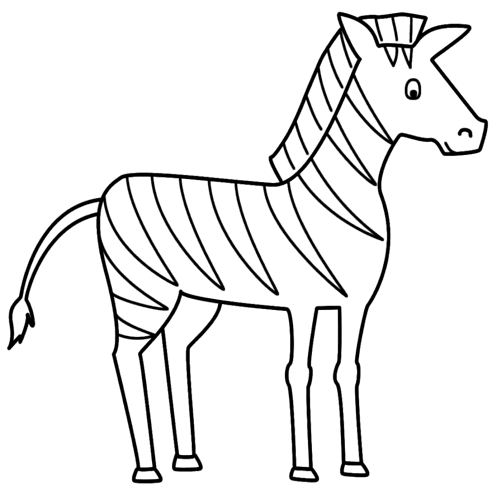 Стильная открытка раскраска зебра