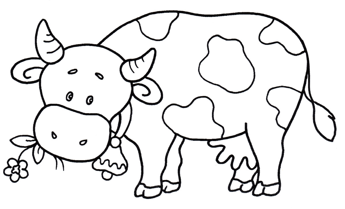 Картинка раскраска смешная корова