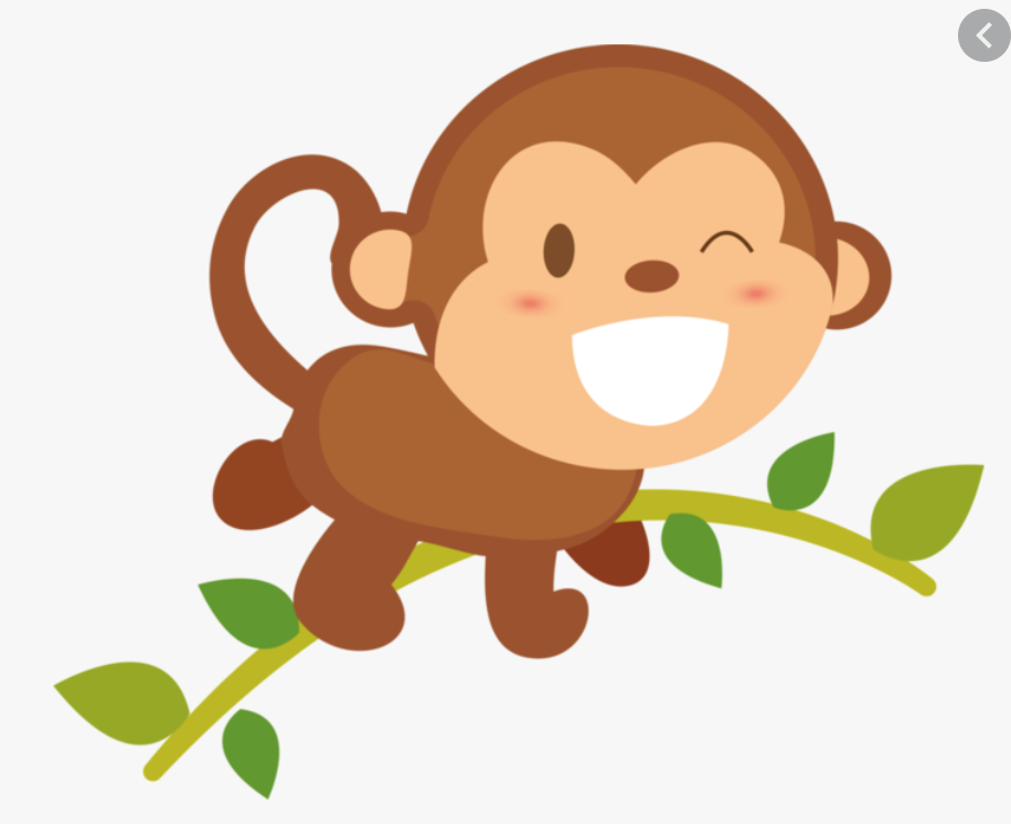 Креативная открытка обезьянка на лиане