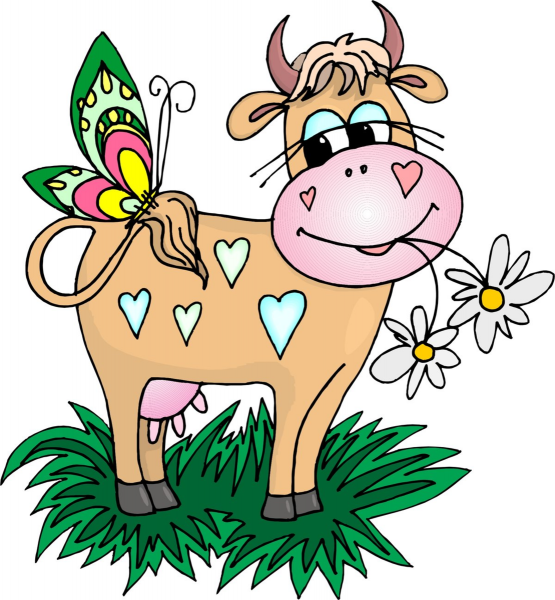 Красивая прикольная картинка корова с цветком