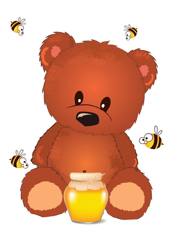 Нежная картинка медвежонок с медом