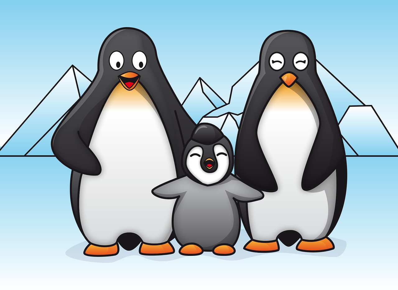 Нежная картинка семья пингвинов