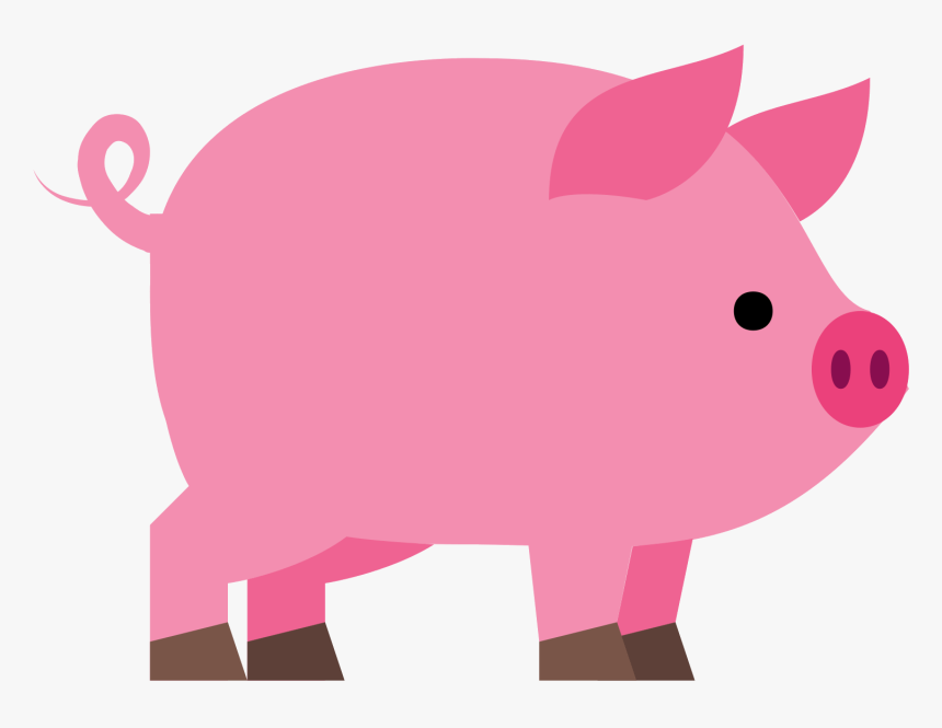 Открытка розовая свинья