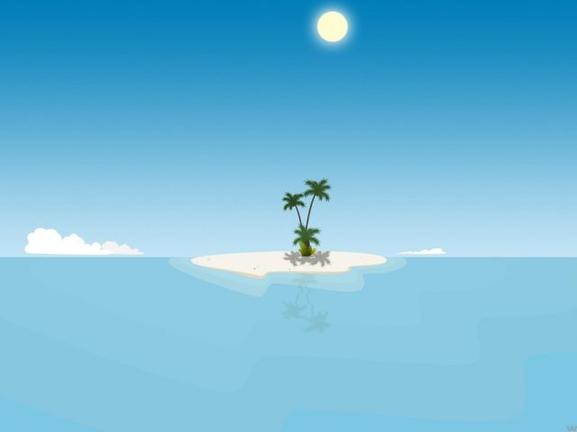 Остров в море.