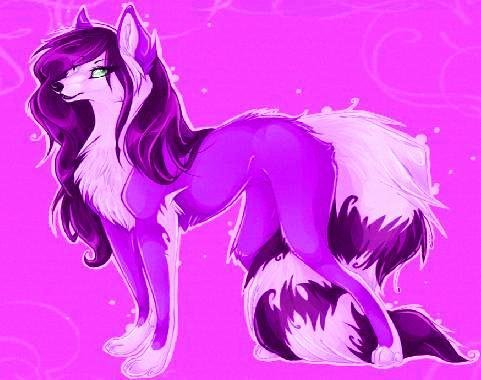 Фиолетовая волчица аниме.
