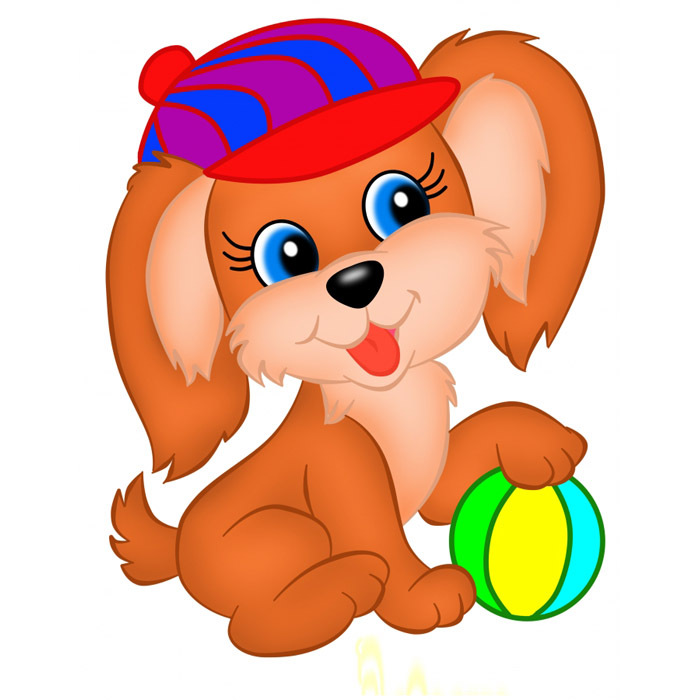 Нежная картинка щенок с мячом