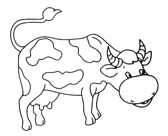 Открытка раскраска веселая корова