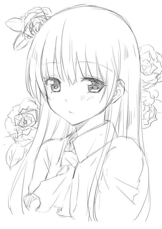 Рисунок девушка аниме.