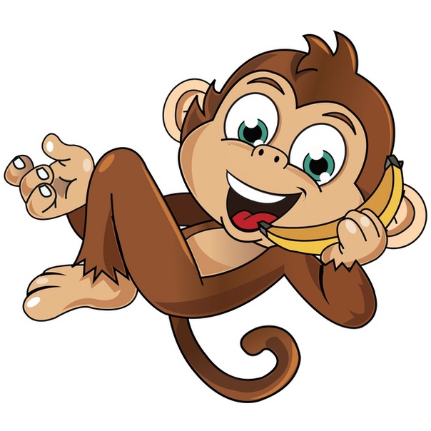 Красивая картинка обезьянка с бананом