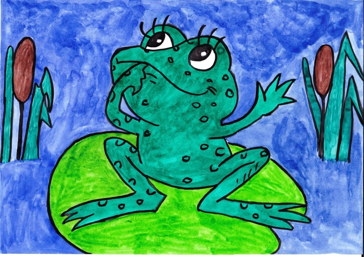 Рисунок на тему лягушка