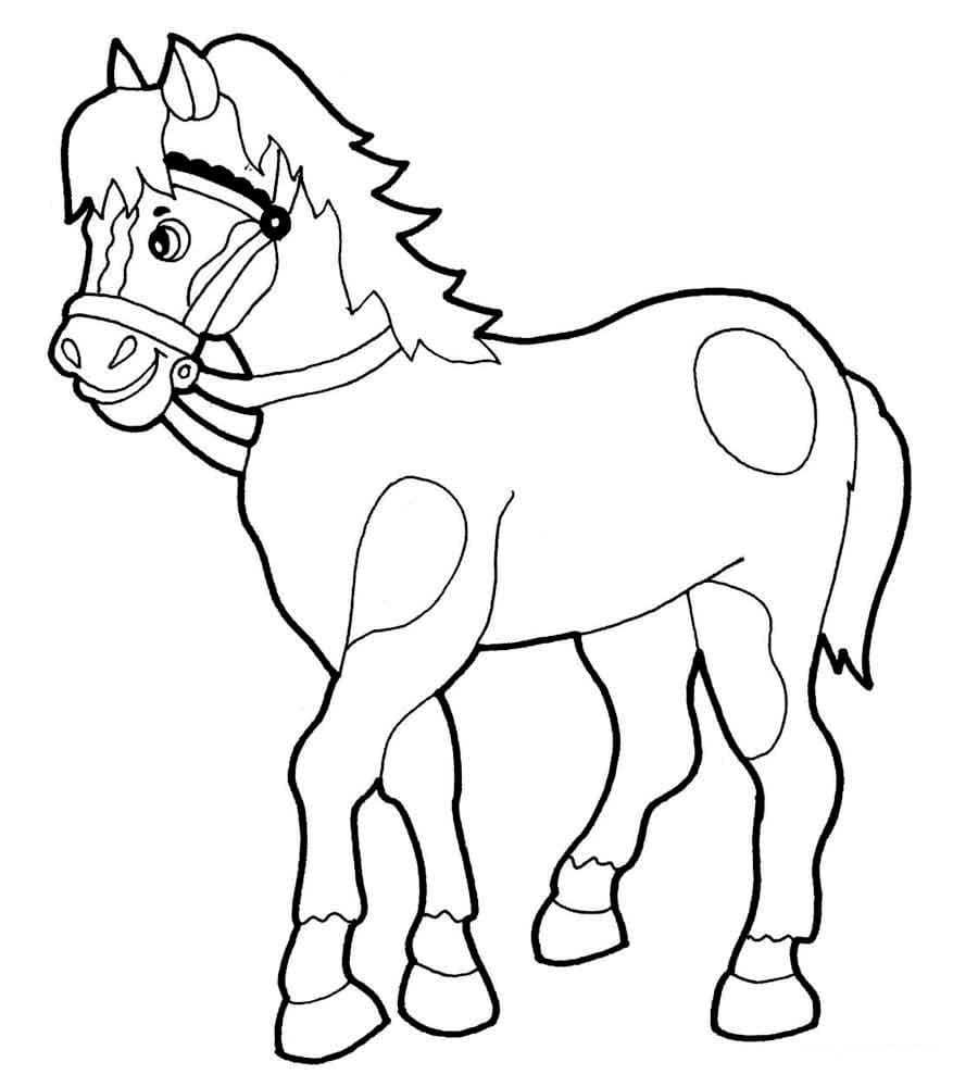Раскраска картинка чудесная лошадь