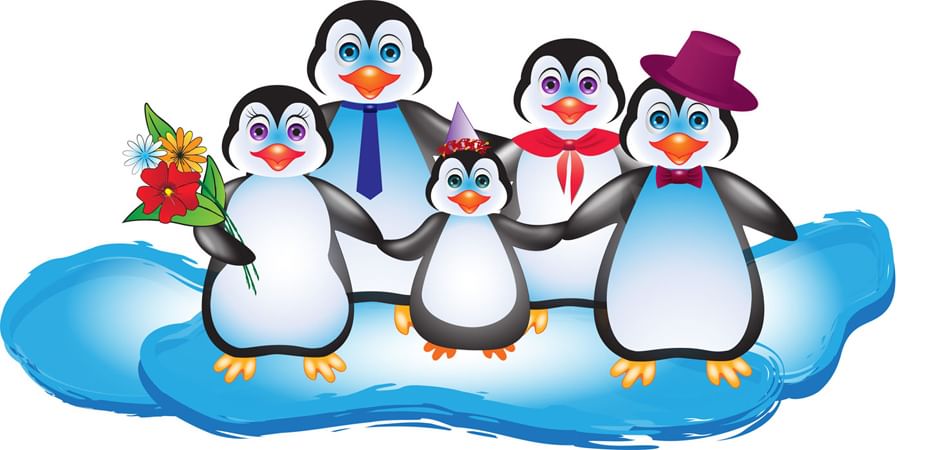 Красивая картинка семья пингвинов