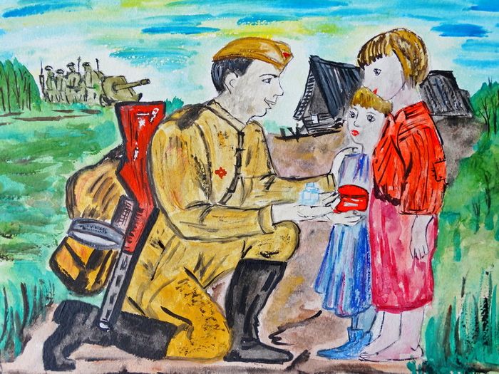 дети и солдат