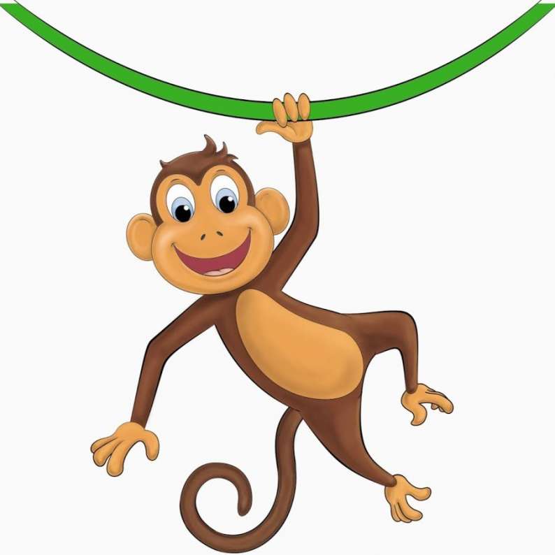 Картинка веселая обезьянка на лиане