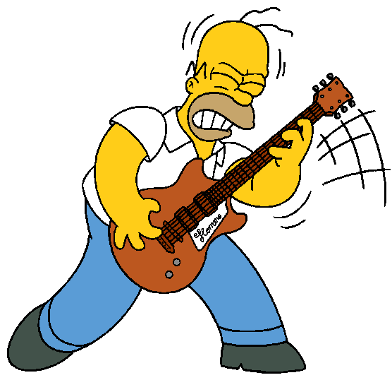 Гомер играет на гитаре.