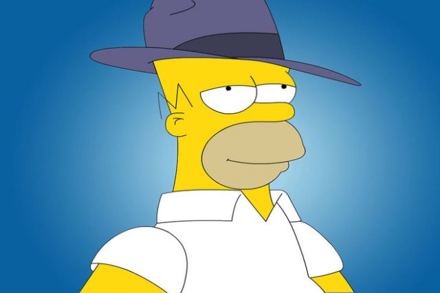Гомер в шляпе.