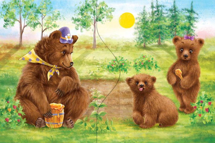 Милая картинка три медвежонка