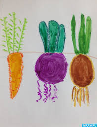 Детский рисунок овощи.