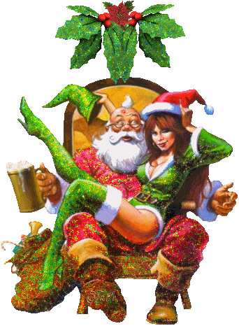 Дед Мороз с прекрасной девушкой