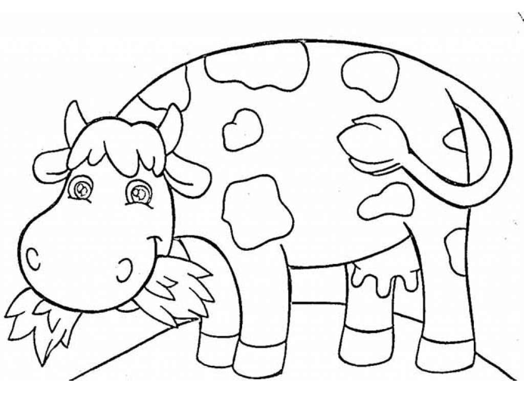 Раскраска открытка прикольная корова