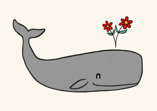Милый рисунок кит.