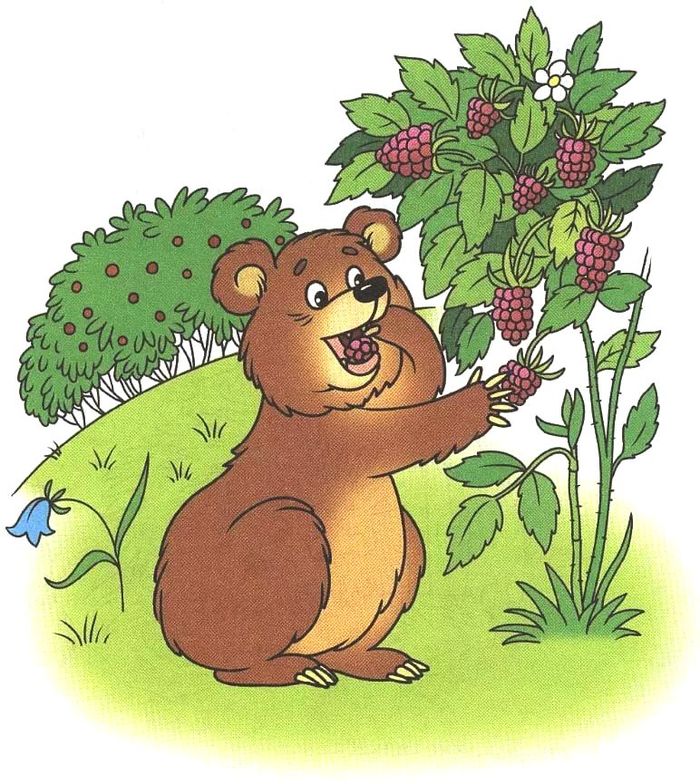 Картинка нежная медвежонок с ягодками