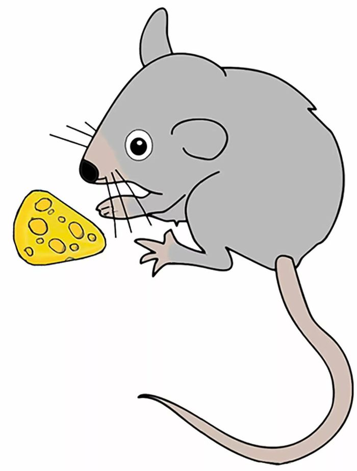 Открытка мышка с сыром