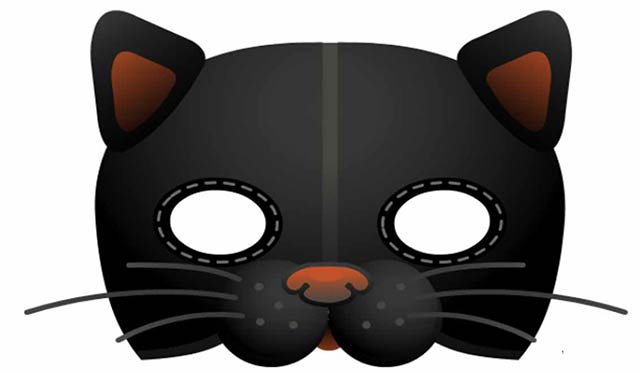 шаблон маски кошки