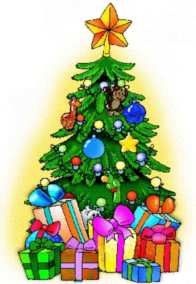 картинка новогодняя елка с подарками