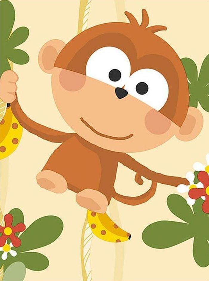 Креативная открытка обезьянка на лианах