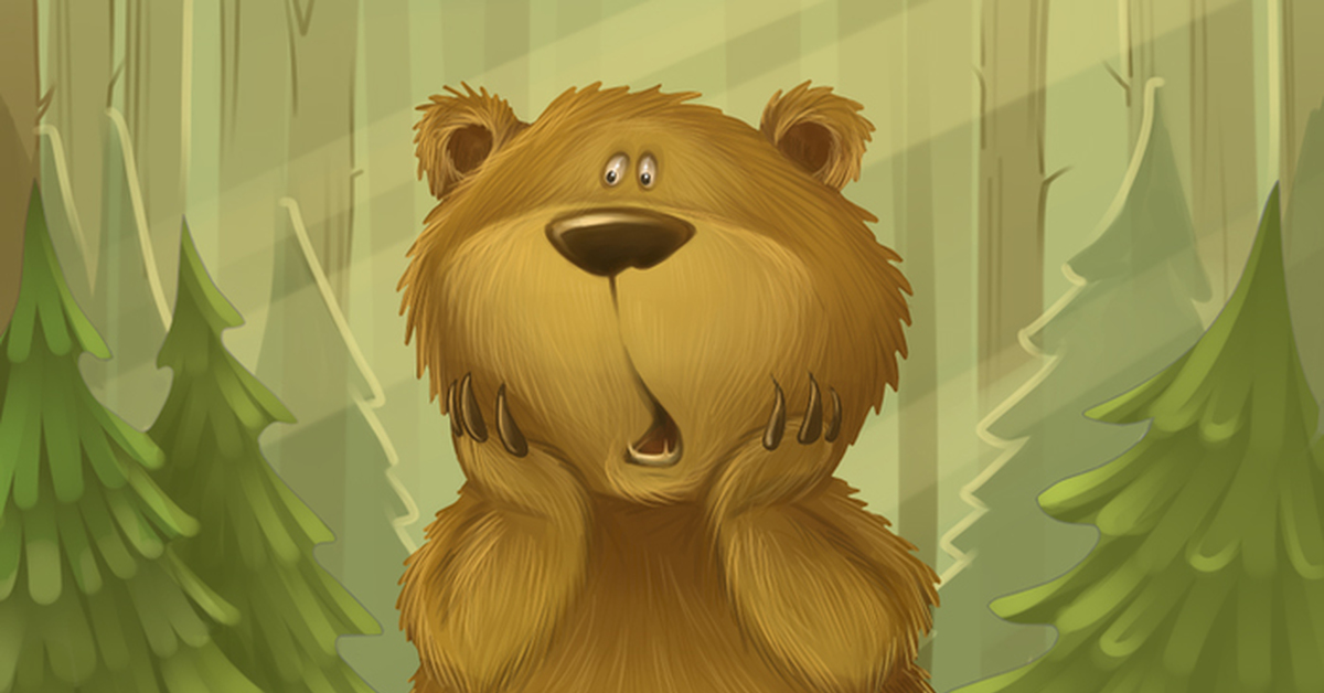 Картинка испуганный медвежонок