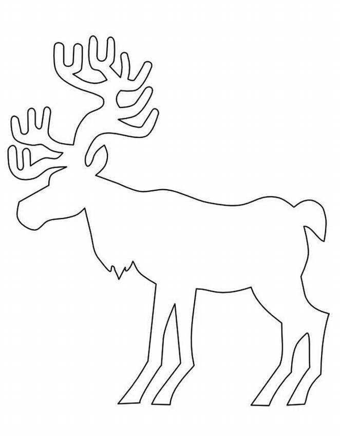 Трафарет оленя с ветвистыми рогами
