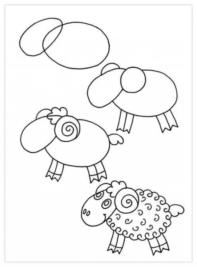 Рисунок овечка.