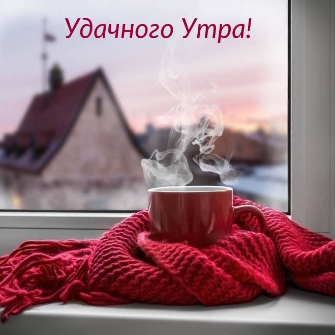 Открытка яркая удачного зимнего утра