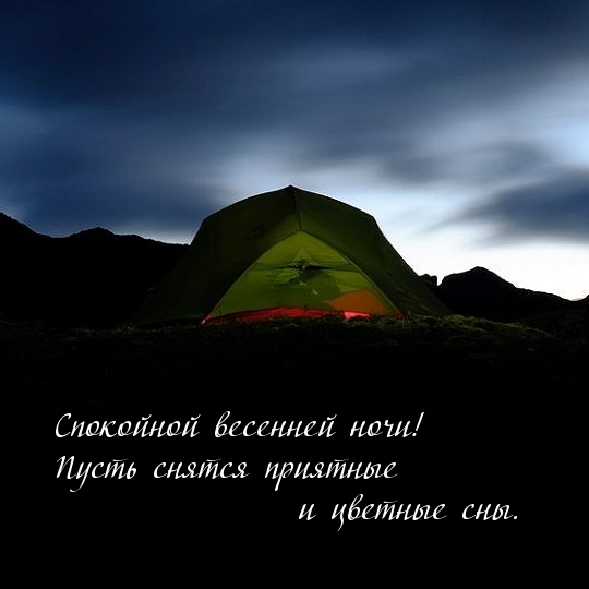 Спокойной весенней ночи в палатке
