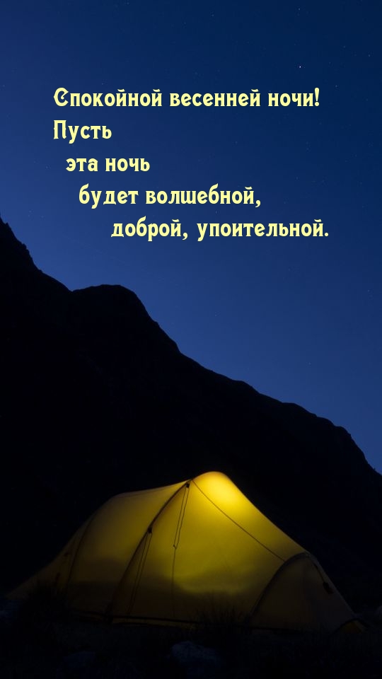 Прекрасная весенняя ночь в палатке