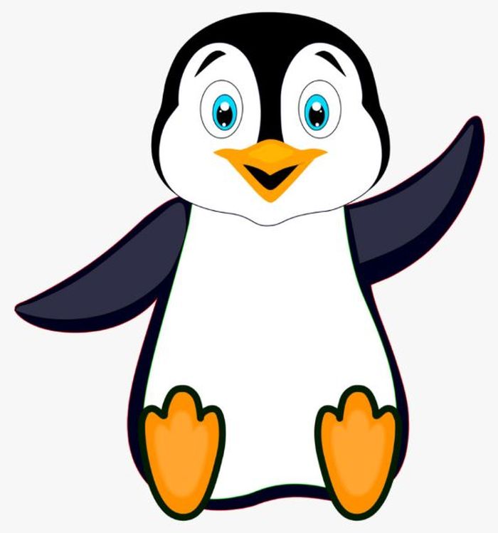 Открытка веселый пингвиненок