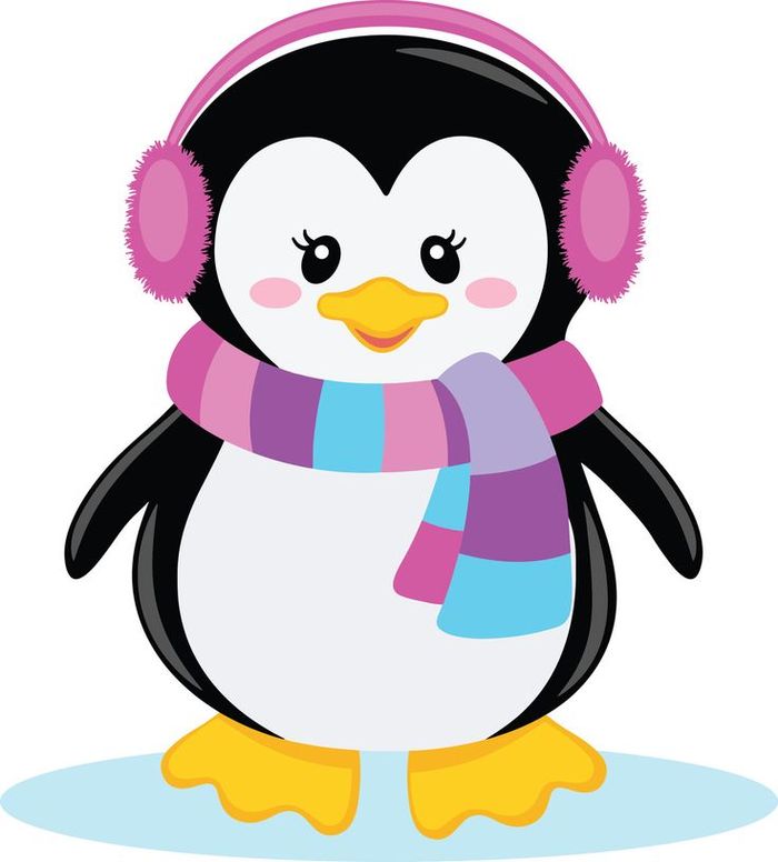 Милая картинка пингвиненок в наушниках