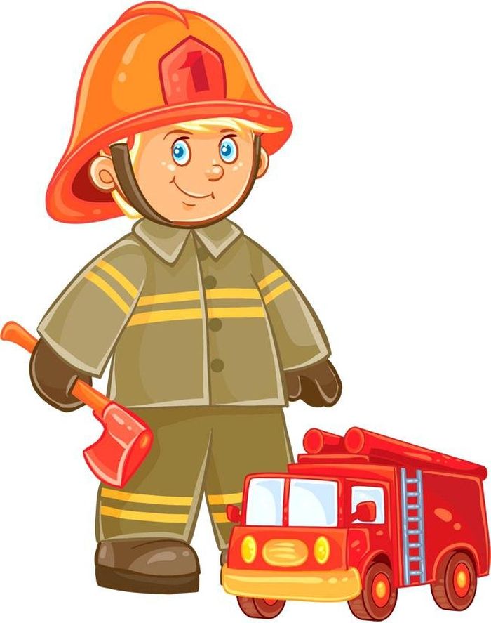 картинка на белом фоне с пожарным для детей