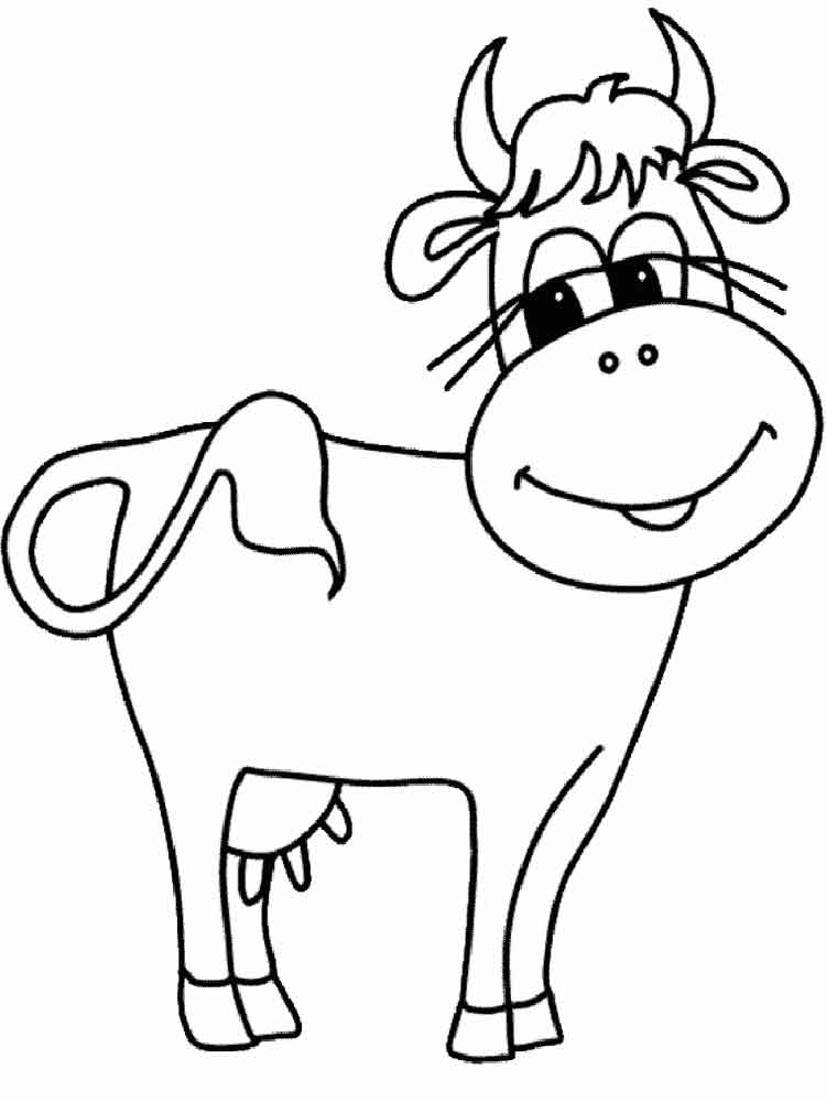Открытка раскраска веселая корова