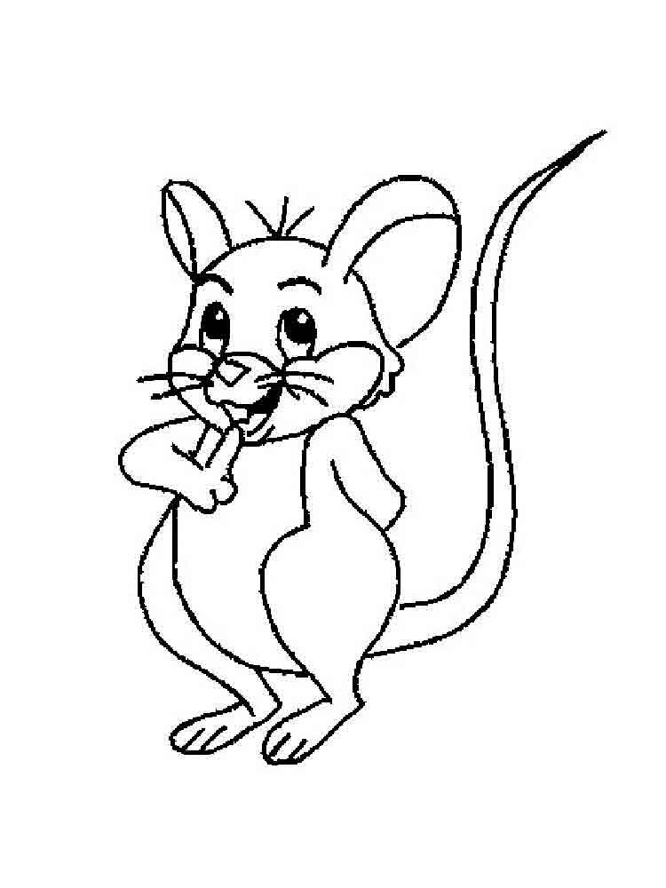 Открытка раскраска прикольный мышонок