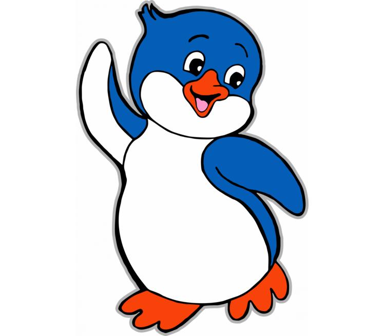 Картинка голубой пингвиненок
