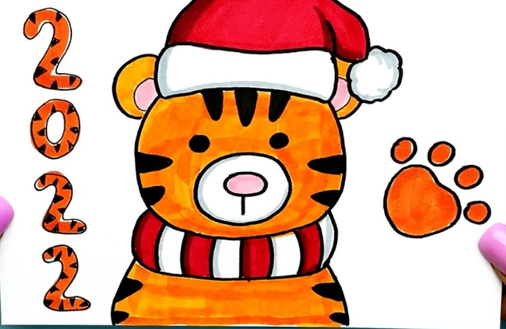 новогодние открытки детские с тигром