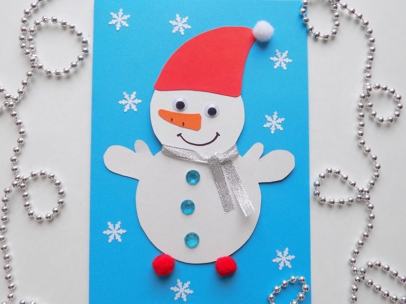 открытка с снеговиком своими руками