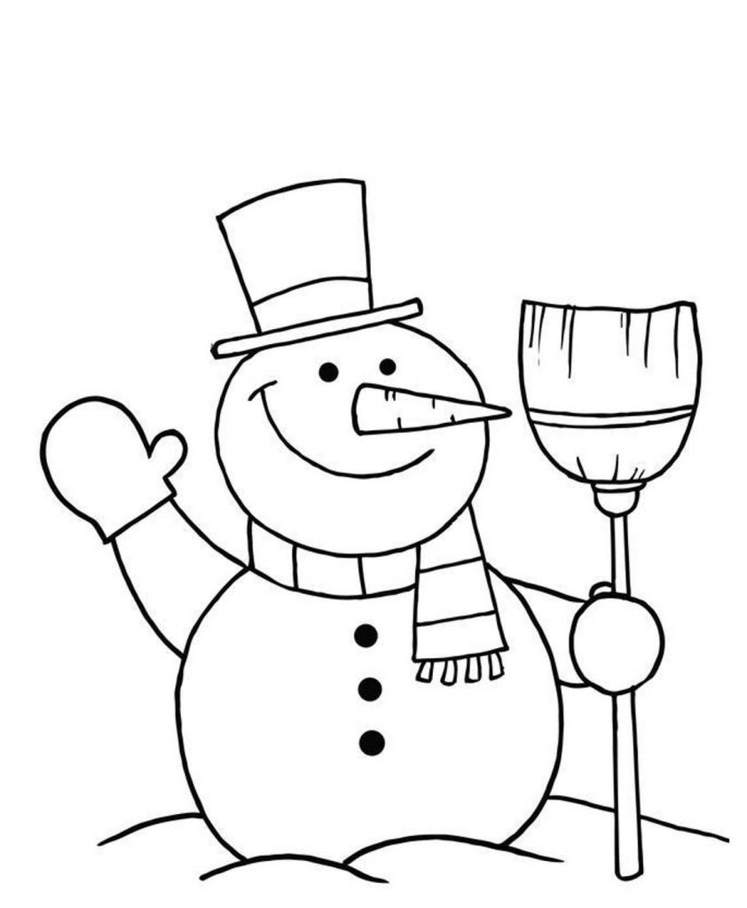 картинка снеговика для детей раскраска